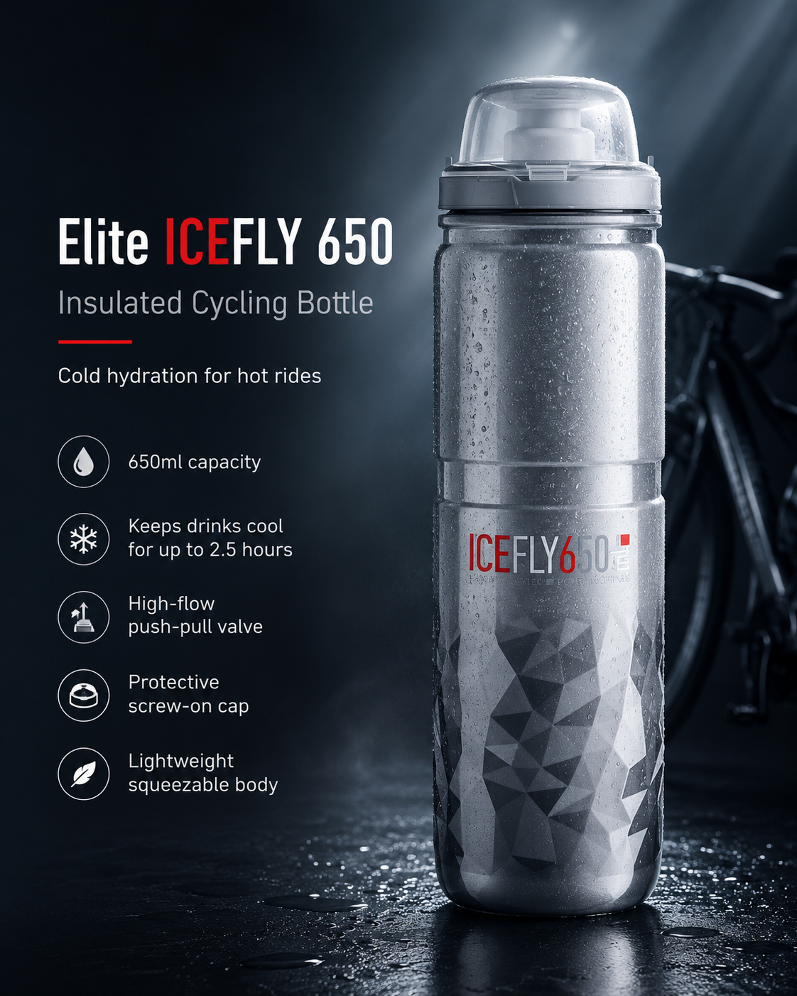 Elite ICEFLY 650 Insulated Cycling Bottle