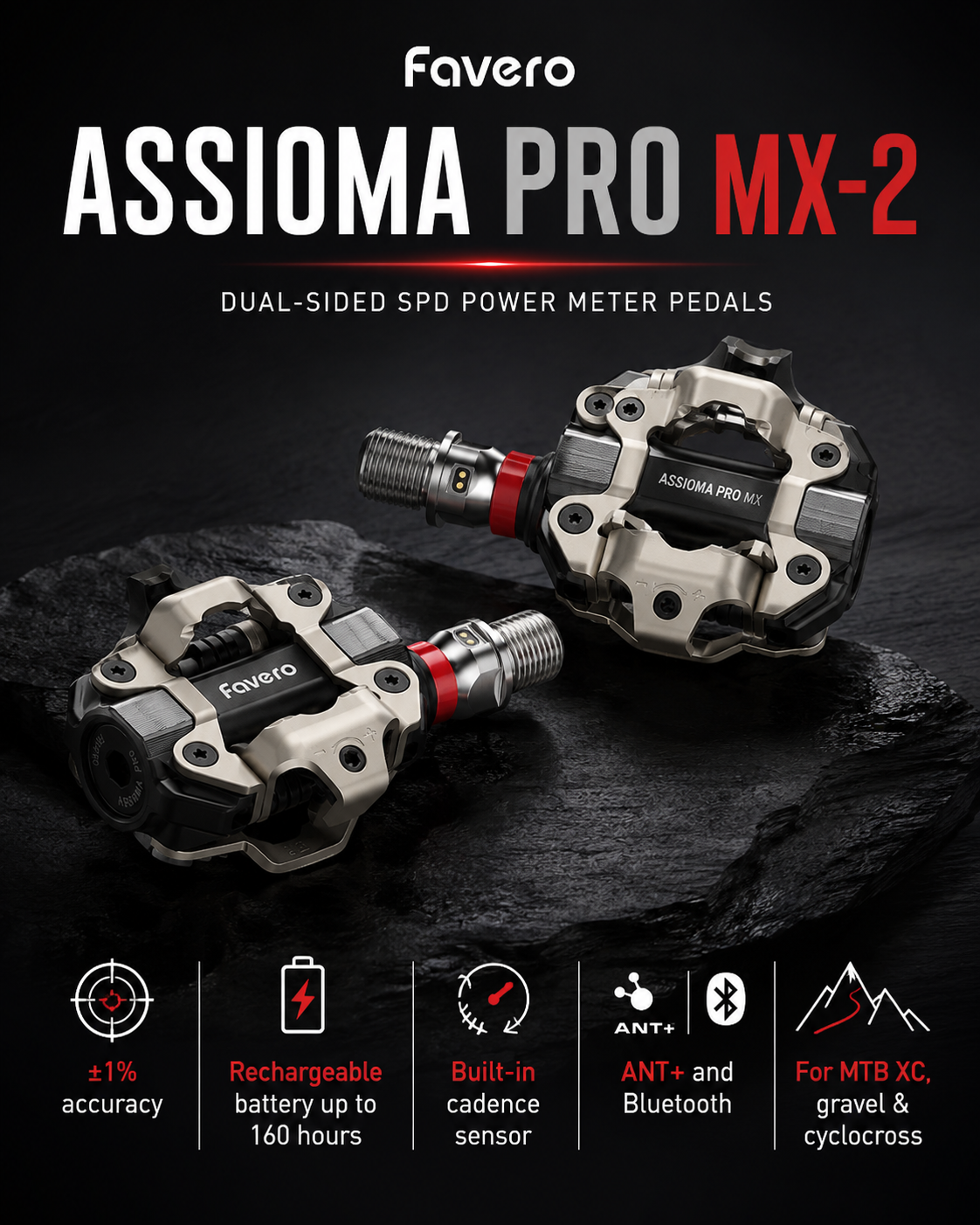 Favero Assioma PRO MX-2 SPD Power Meter Pedals Pair