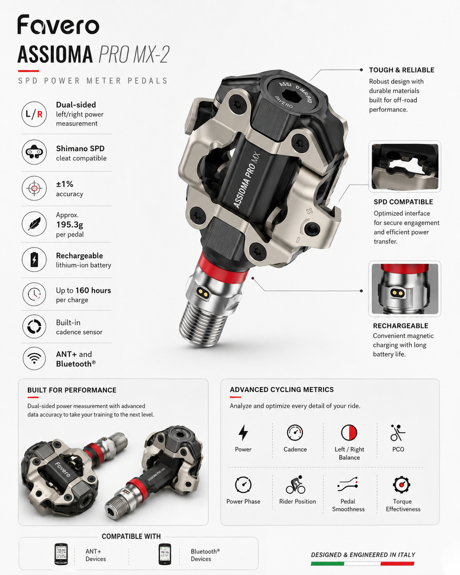 Favero Assioma PRO MX-2 SPD Power Meter Pedals Pair