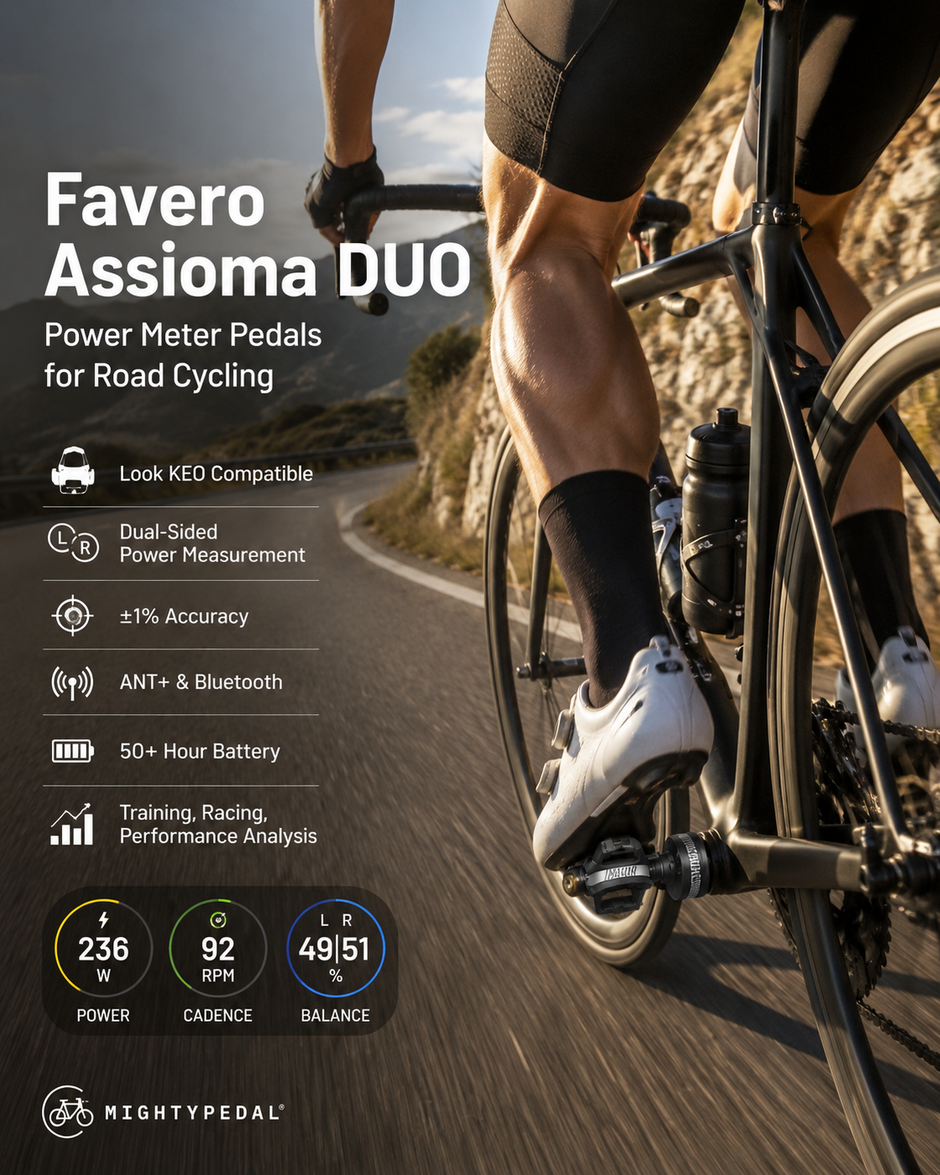 Favero Assioma DUO Look KEO Power Meter Pedals Pair
