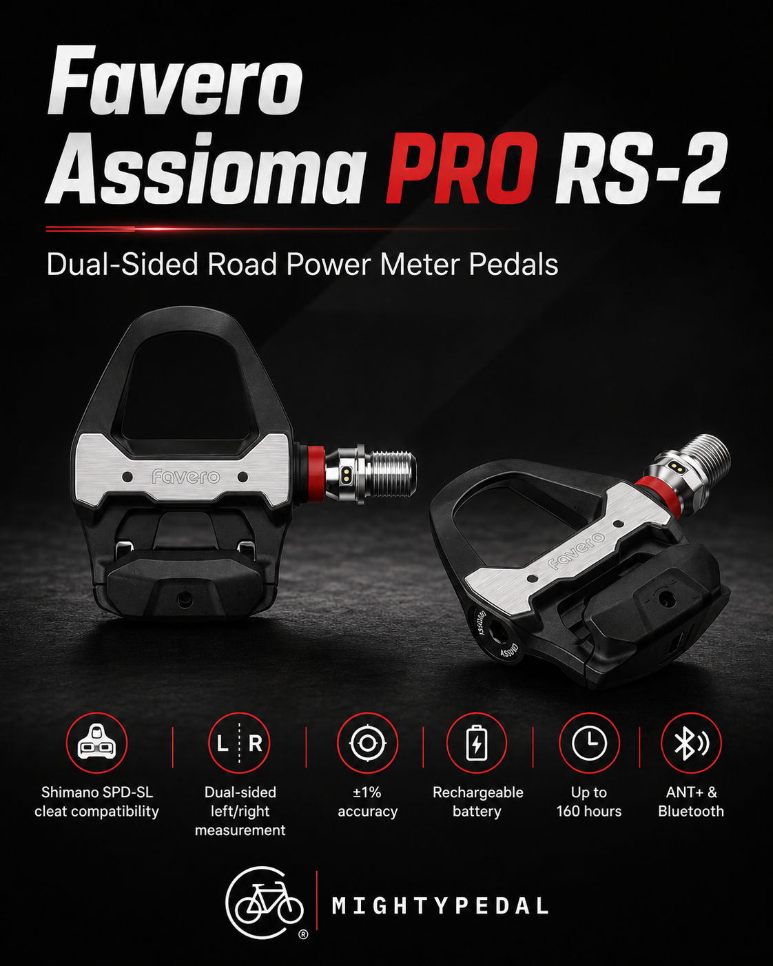 Favero Assioma PRO RS-2 Shimano Power Meter Pedals Pair