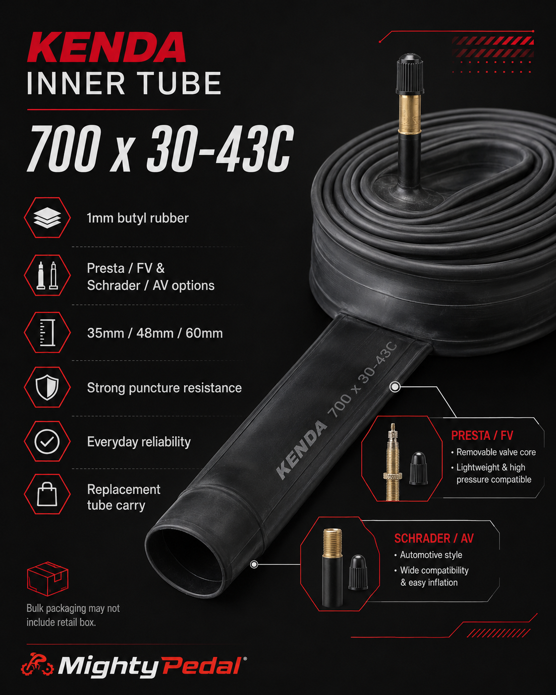 Kenda Inner Tube 700 x 30-43C