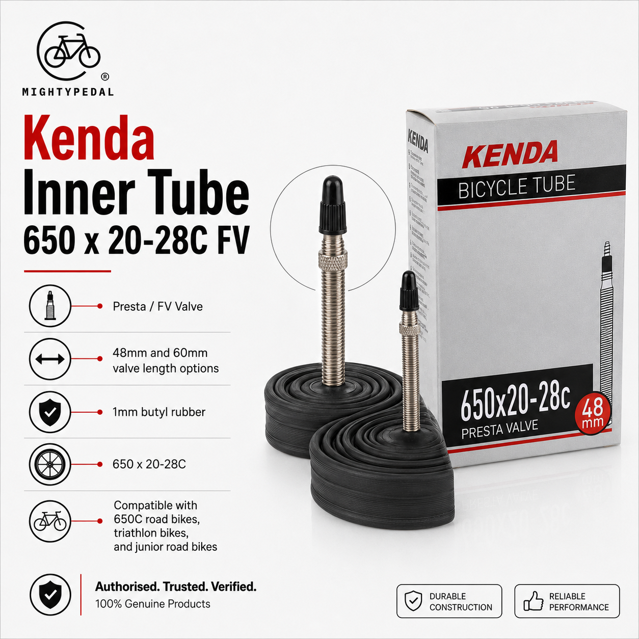 Kenda Inner Tube 650 x 20-28C FV
