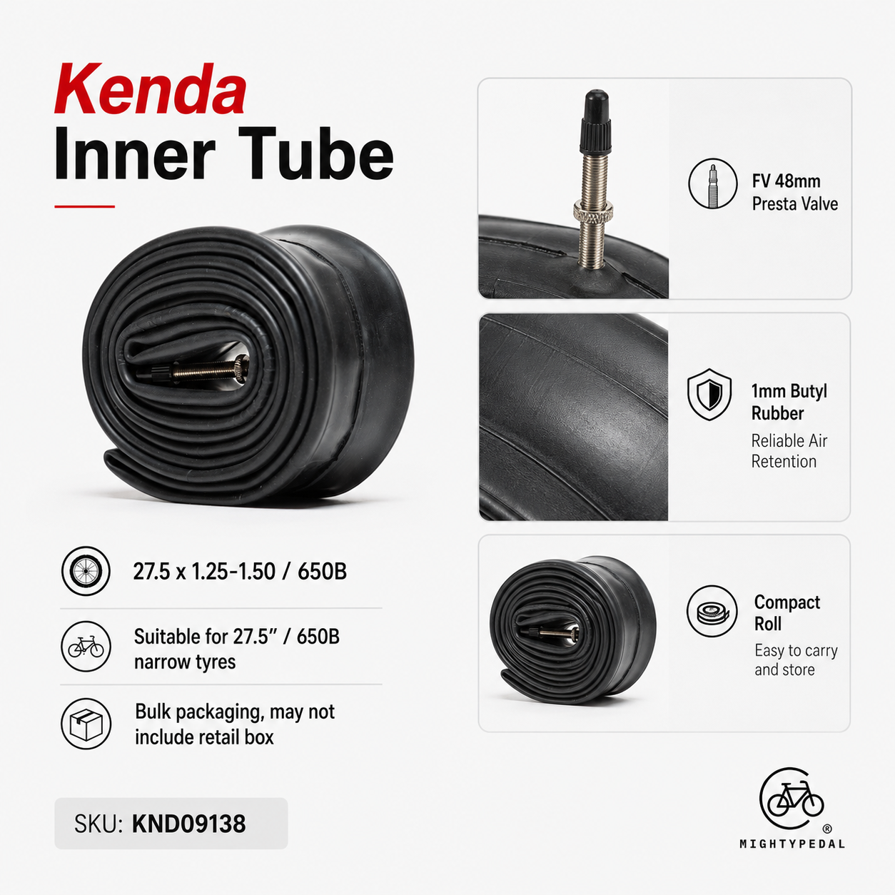 Kenda Inner Tube 27.5 x 1.25-1.50 FV 48mm