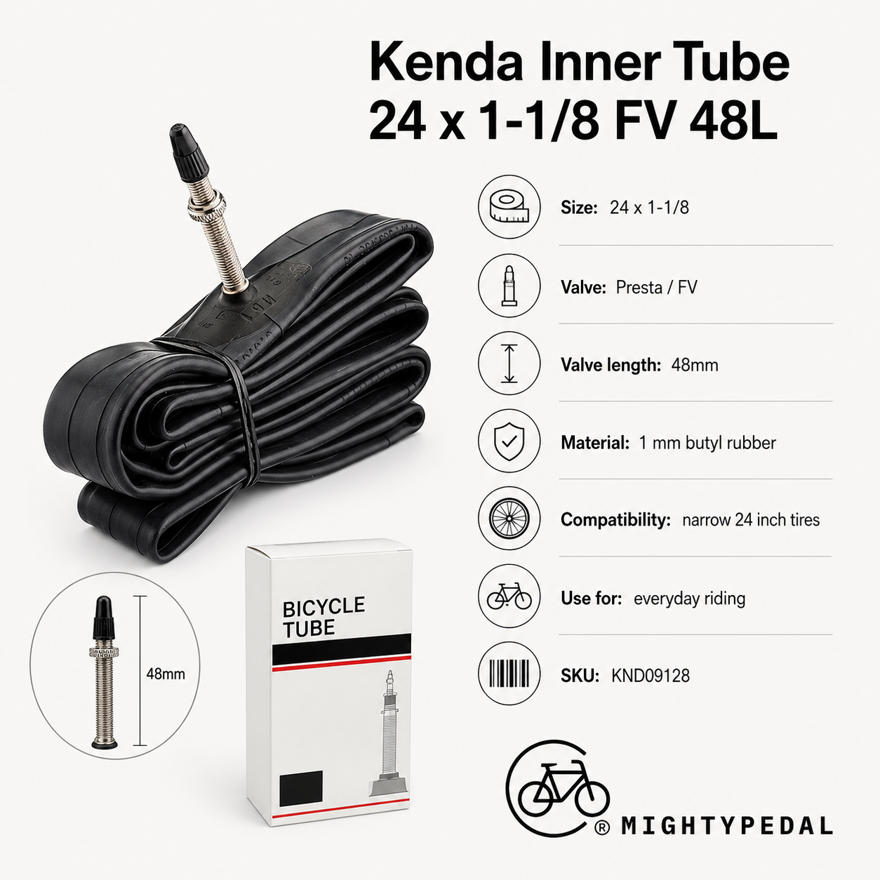 Kenda Inner Tube 24 x 1-1/8 FV 48L