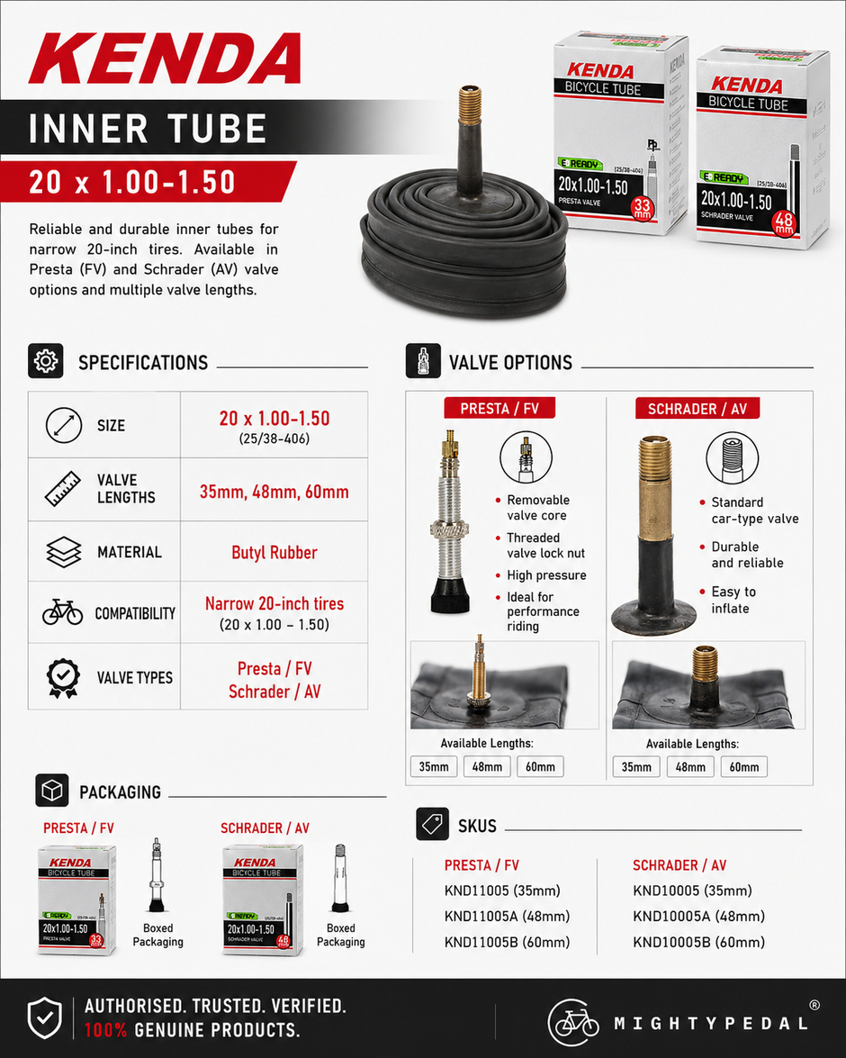 Kenda Inner Tube 20 x 1.00-1.50