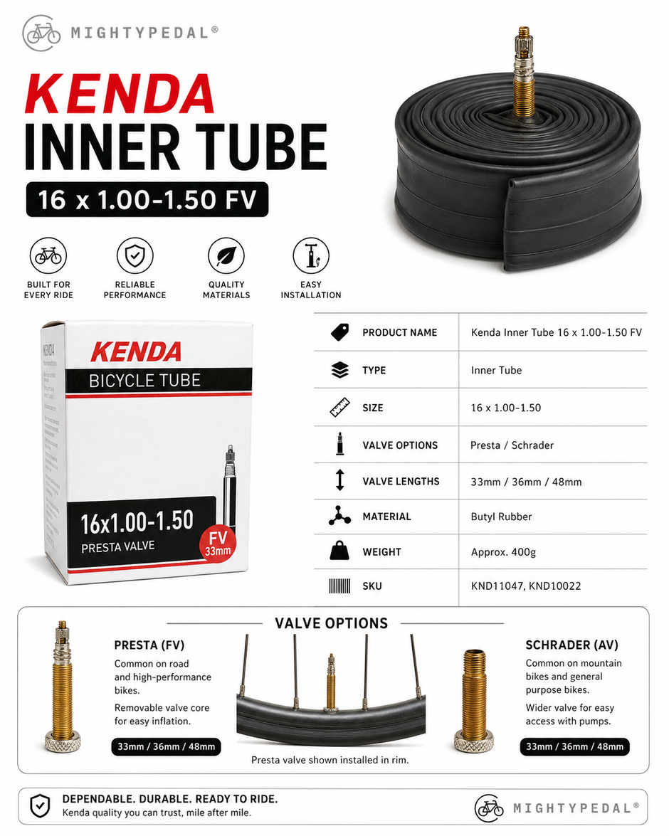 Kenda Inner Tube 16 x 1.00-1.50 FV