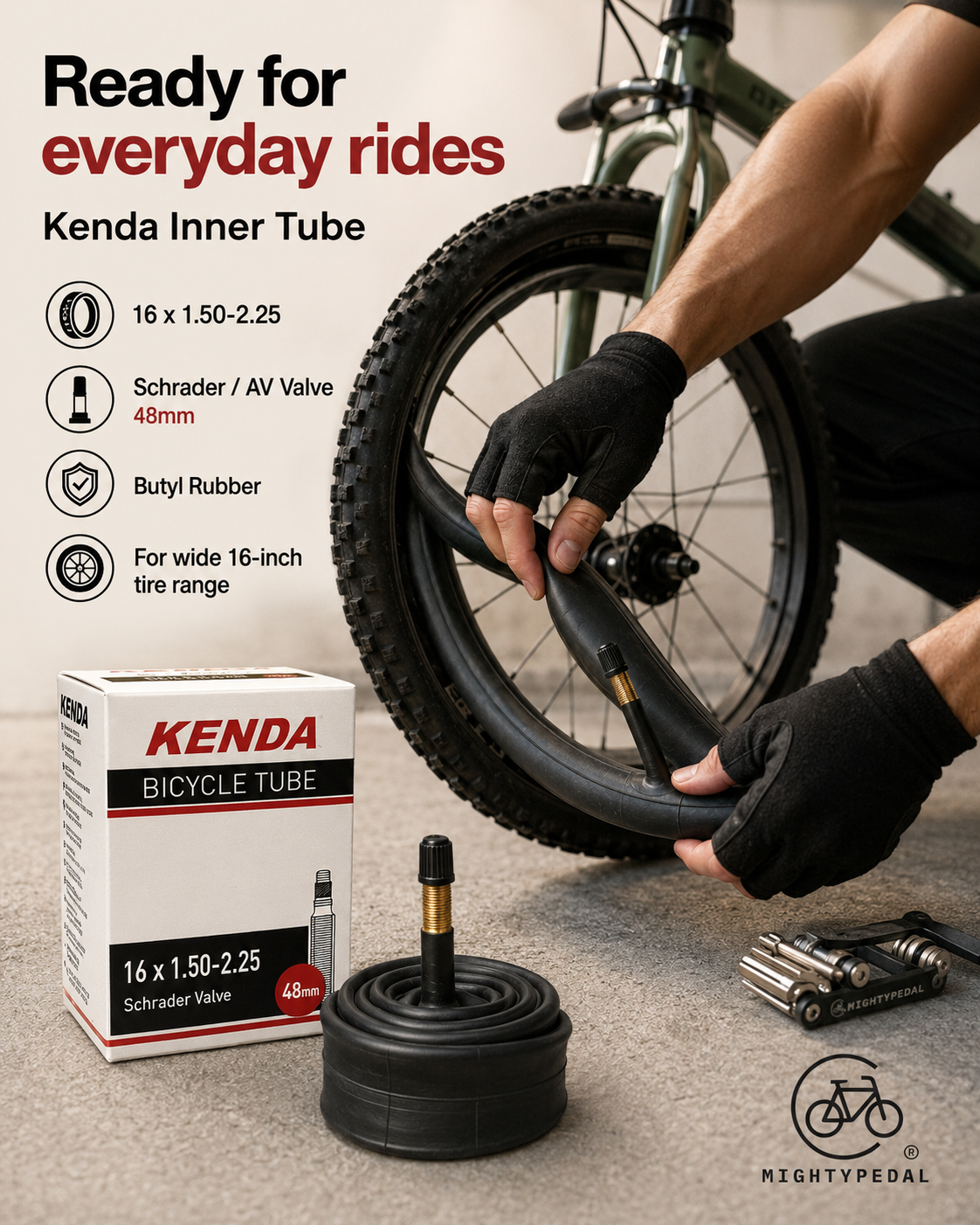 Kenda Inner Tube 16 x 1.50-2.25 48mmL