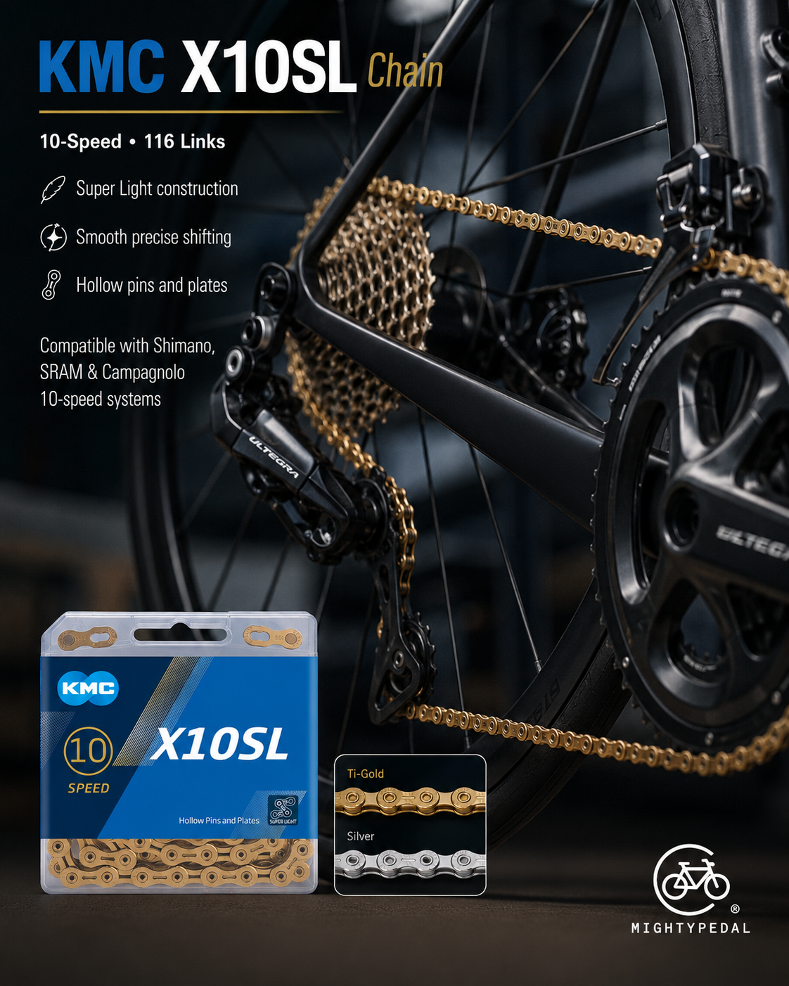 KMC X10SL Chain, 10spd, 116L