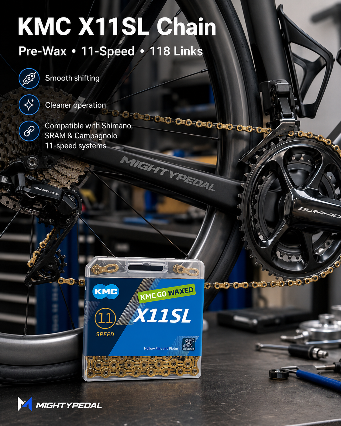 KMC X11SL Chain (Pre-Wax), 11spd, 118L