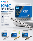 KMC X12 Chain, 12spd, 126L