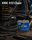 KMC X12 Chain (Pre-Wax), 12spd, 126L