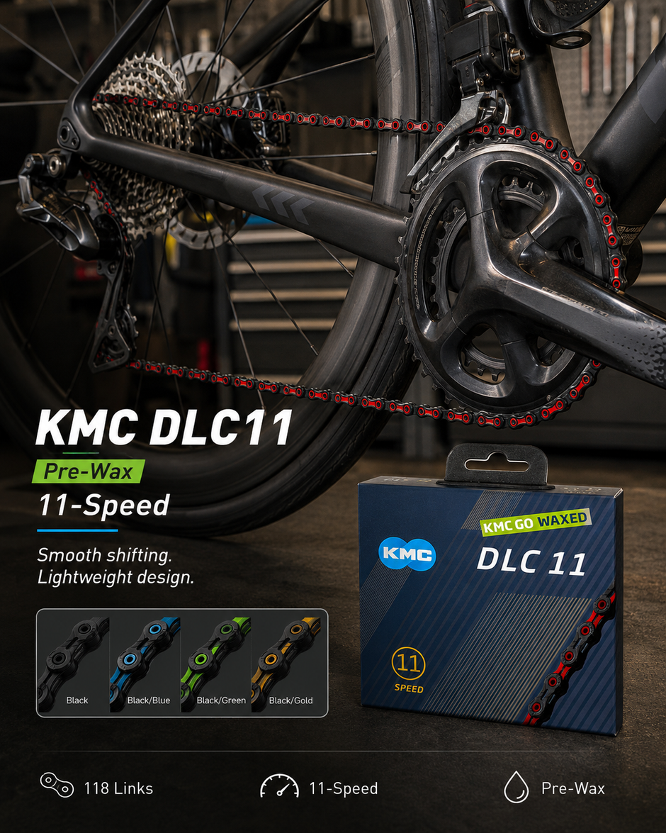 KMC DLC11 Chain (Pre-Wax), 11spd, 118L