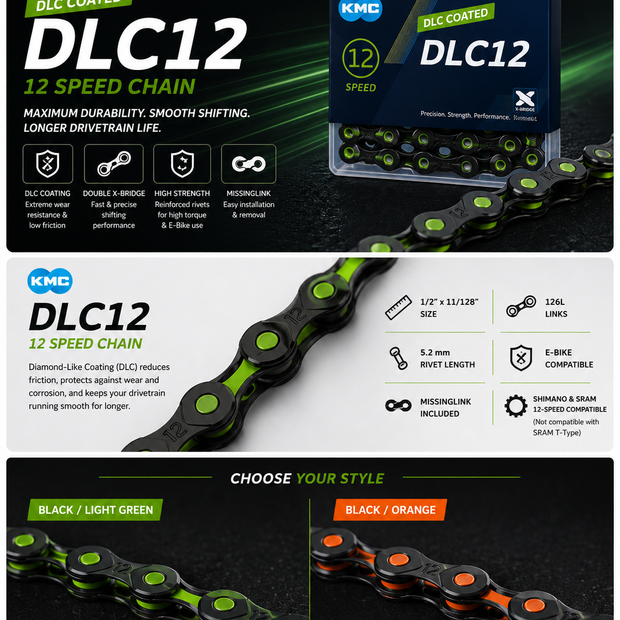 KMC DLC12 Chain, 12spd, 126L