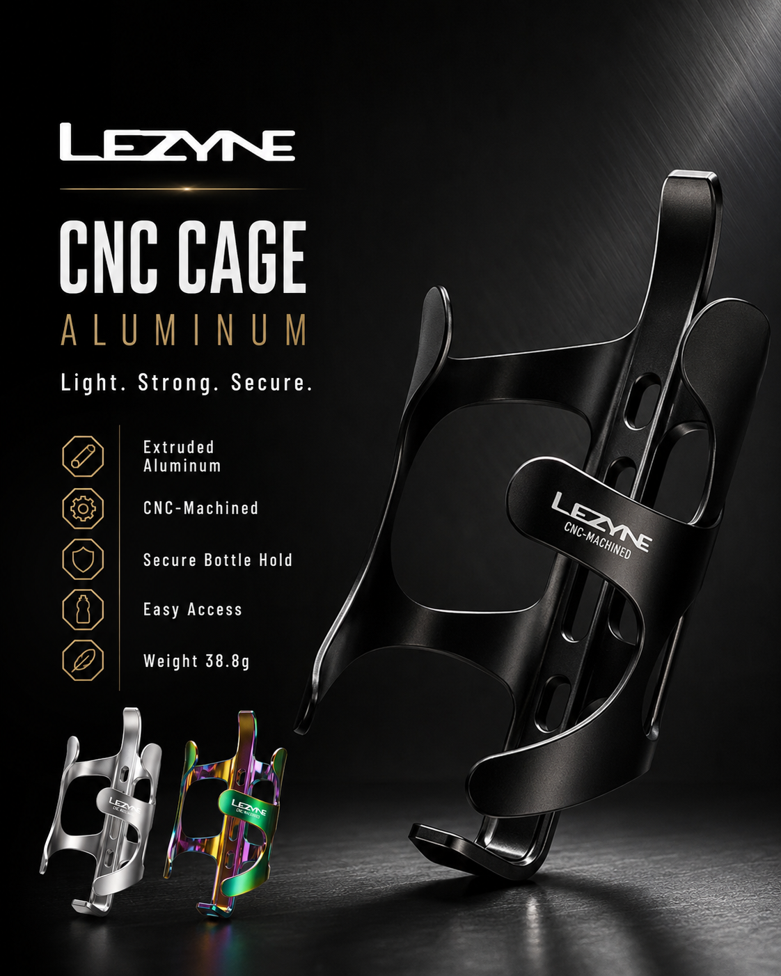 Lezyne CNC Cage Aluminum, Bicycle Bottle cages