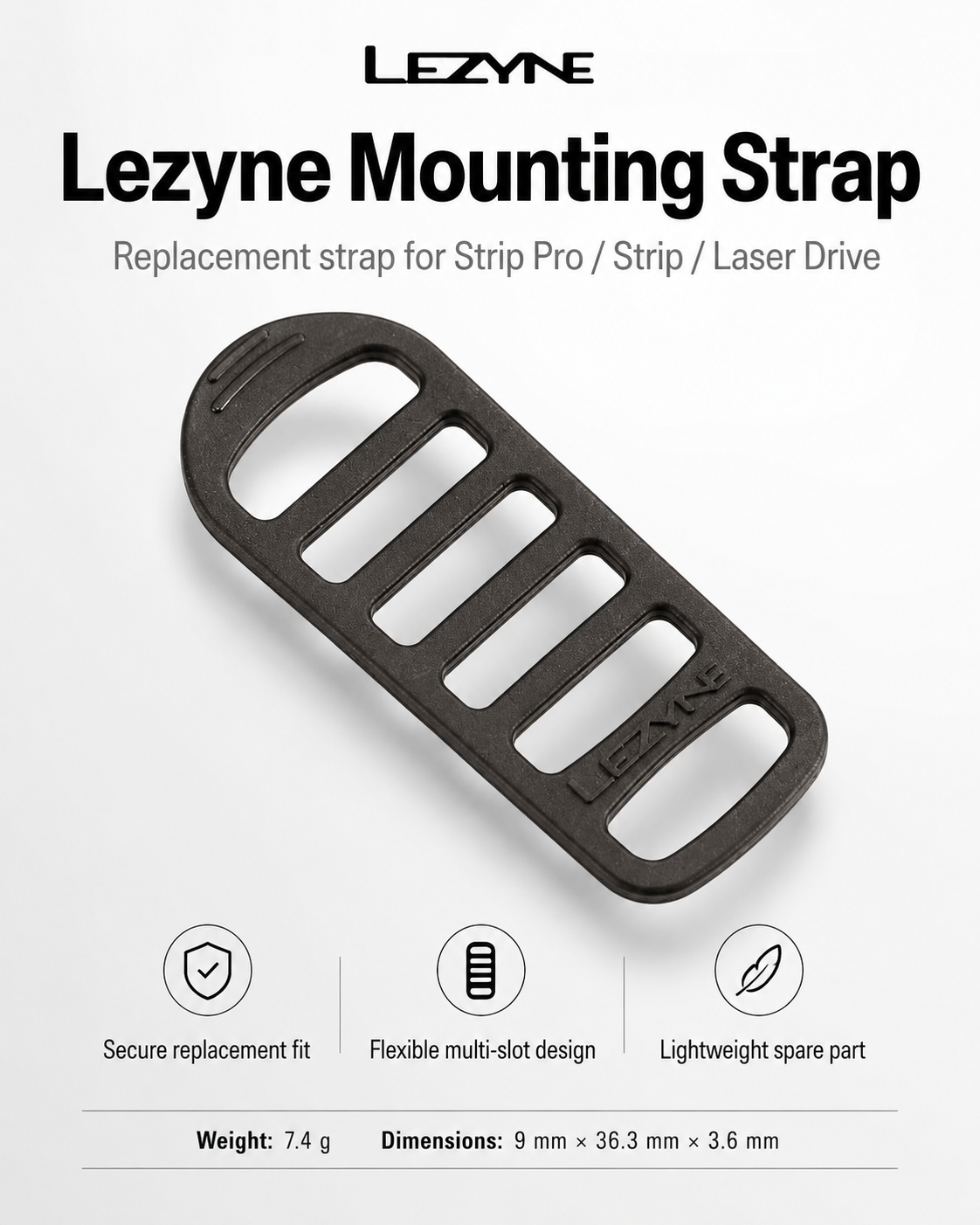 Lezyne Bicycle Mounting Strap for Strip Pro/Strip/Laser Drive
