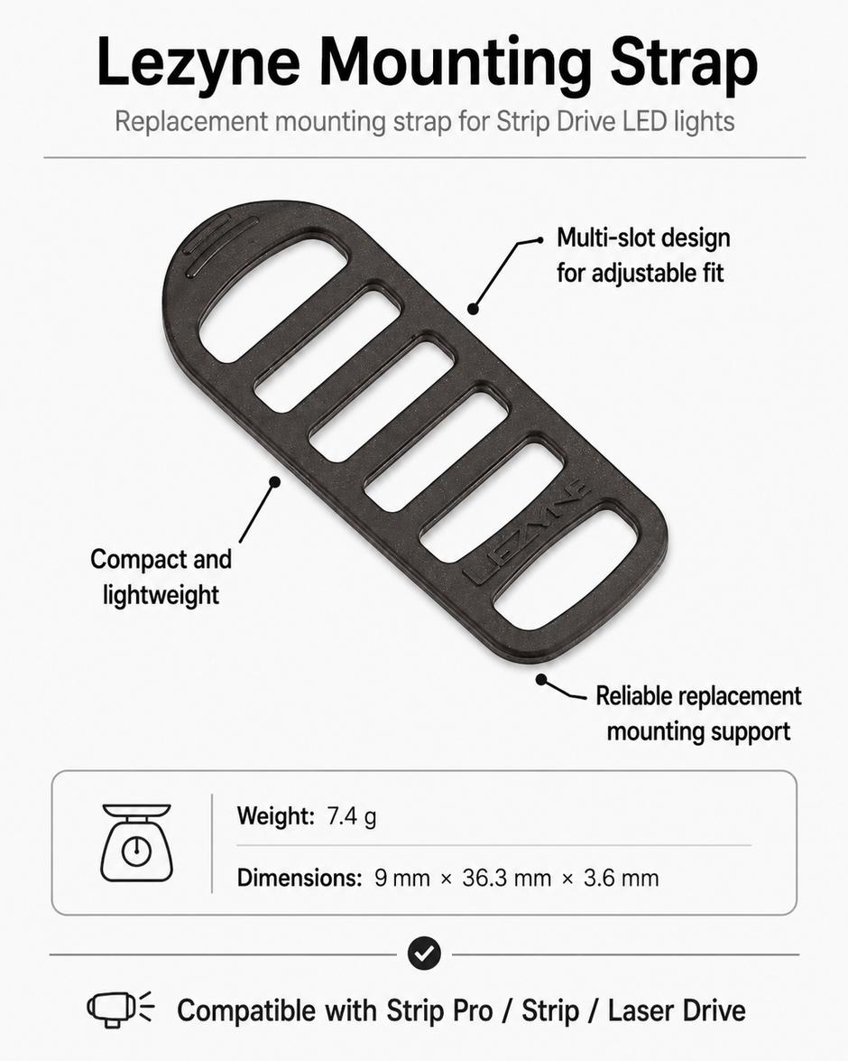 Lezyne Bicycle Mounting Strap for Strip Pro/Strip/Laser Drive