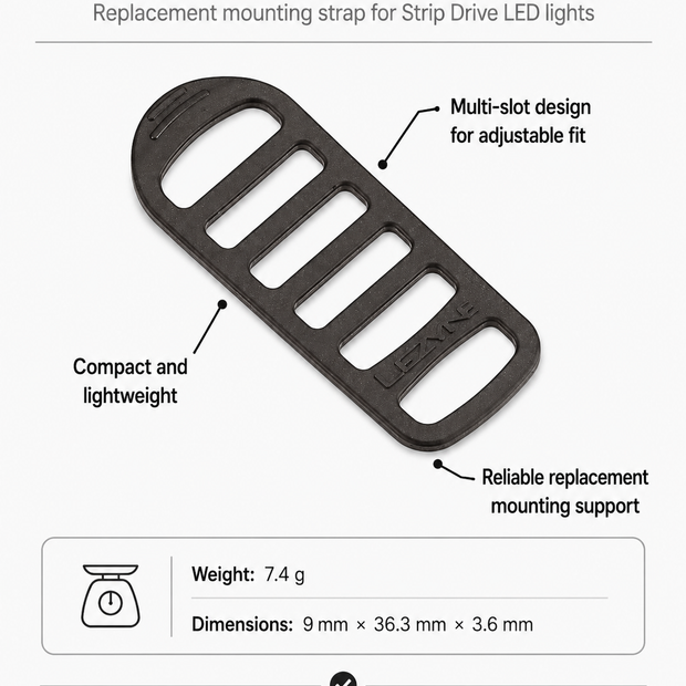 Lezyne Bicycle Mounting Strap for Strip Pro/Strip/Laser Drive