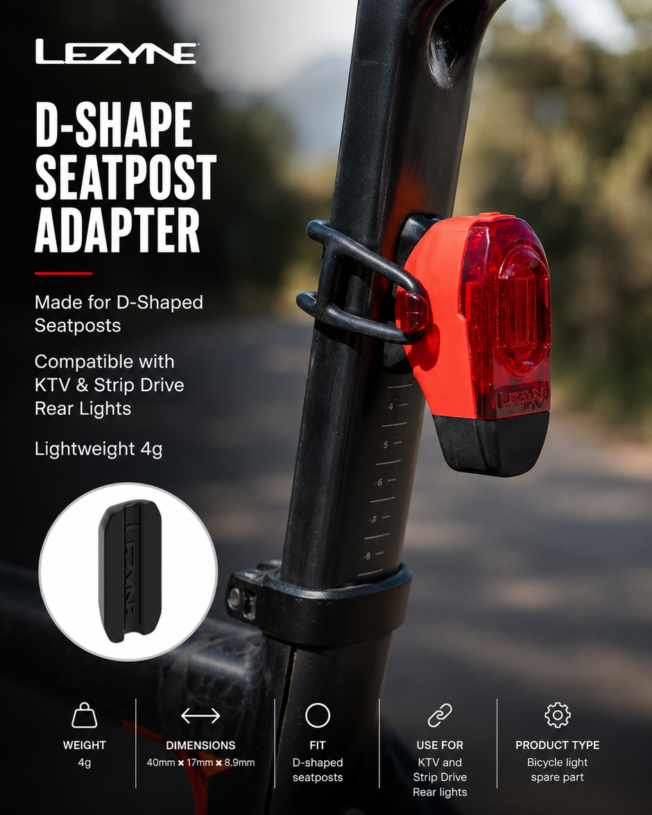 Lezyne D-Shape Seatpost Adapter for KTV and Strip Drive Rear Lights