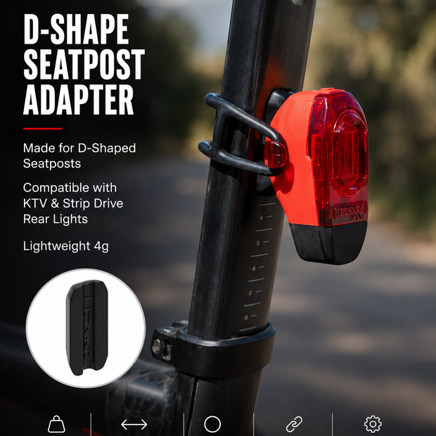 Lezyne D-Shape Seatpost Adapter for KTV and Strip Drive Rear Lights