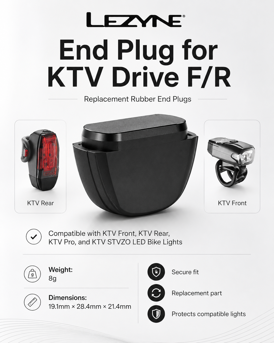 Lezyne Bicycle End Plug for KTV Drive F/R