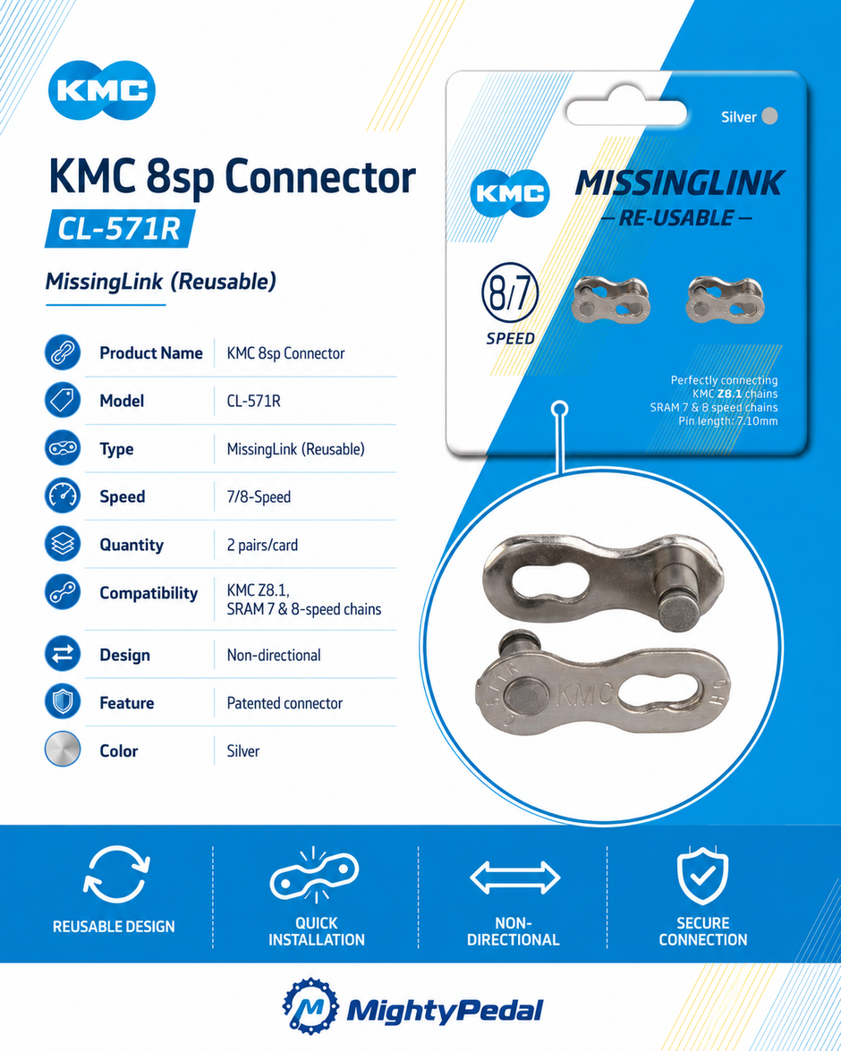 KMC 8sp Connector, CL-571R, 2pairs/Card