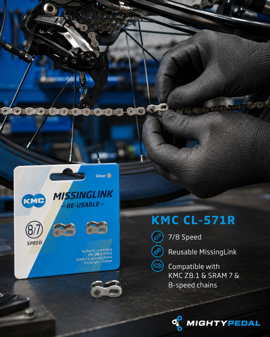 KMC 8sp Connector, CL-571R, 2pairs/Card