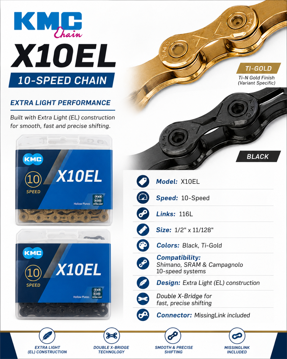 KMC X10EL Chain, 10spd, 116L