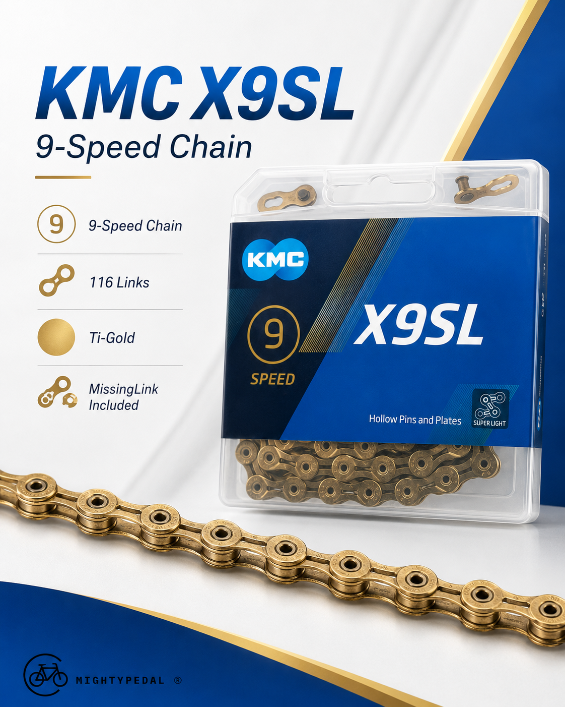 KMC X9SL Chain, 9spd, 116L