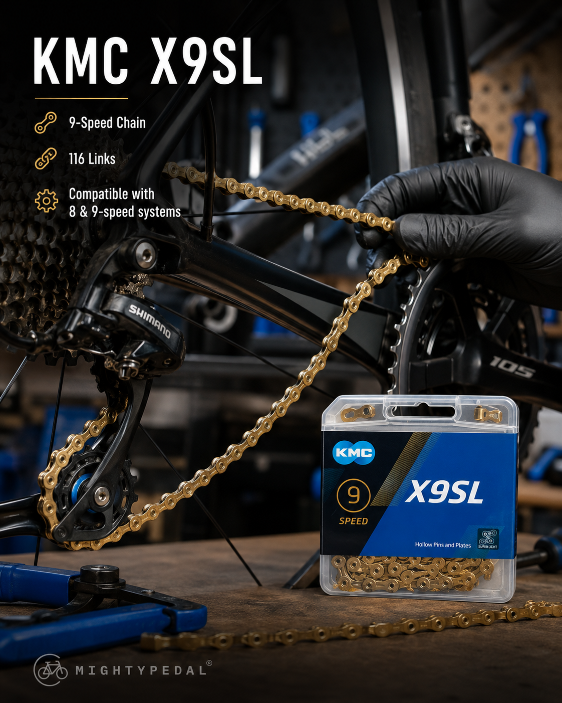 KMC X9SL Chain, 9spd, 116L