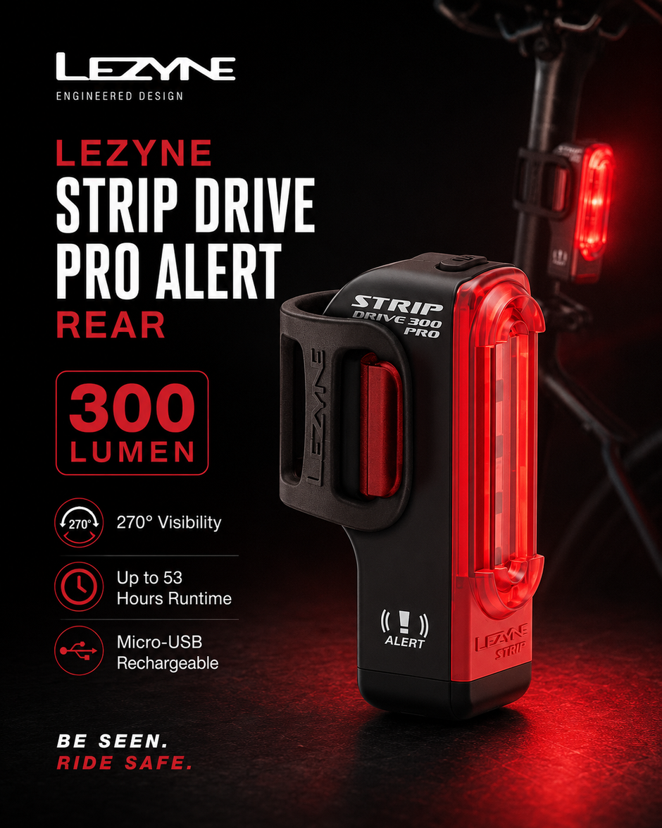 Lezyne Bicycle Strip Drive Pro Alert Rear light, 300 Lumen