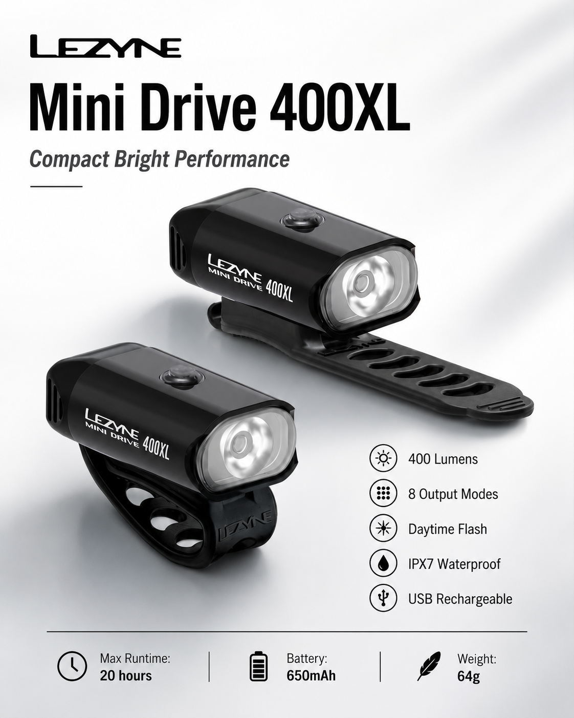 Lezyne Mini Drive 400XL Bicycle light