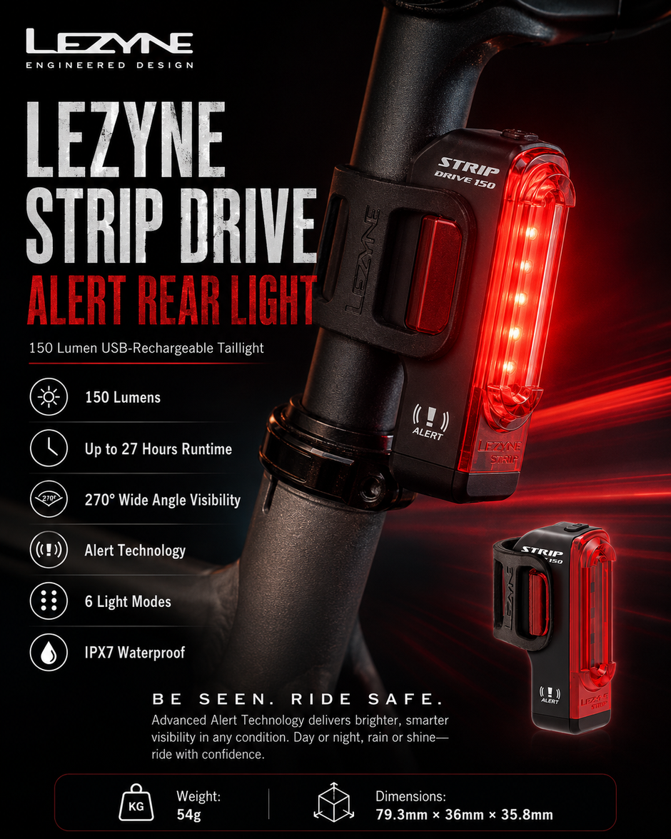 Lezyne Bicycle Strip Drive Alert Rear Light