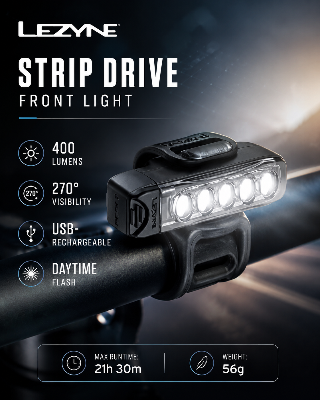 Lezyne Strip Drive Front Bicycle light