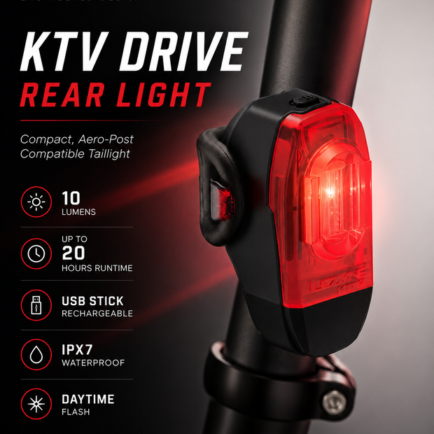 Lezyne Bicycle KTV Drive Rear light, 10 Lumens