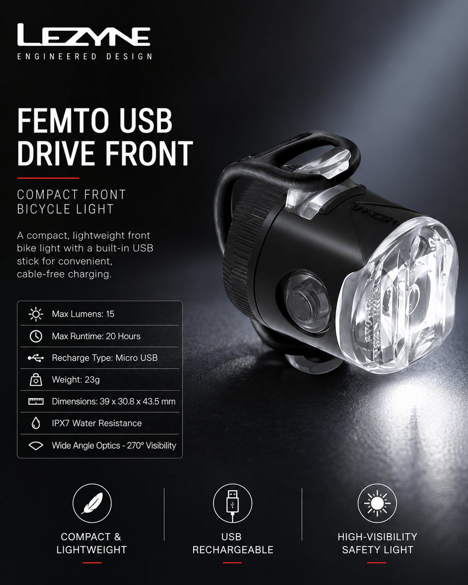 Lezyne Femto USB Drive Front Bicycle light