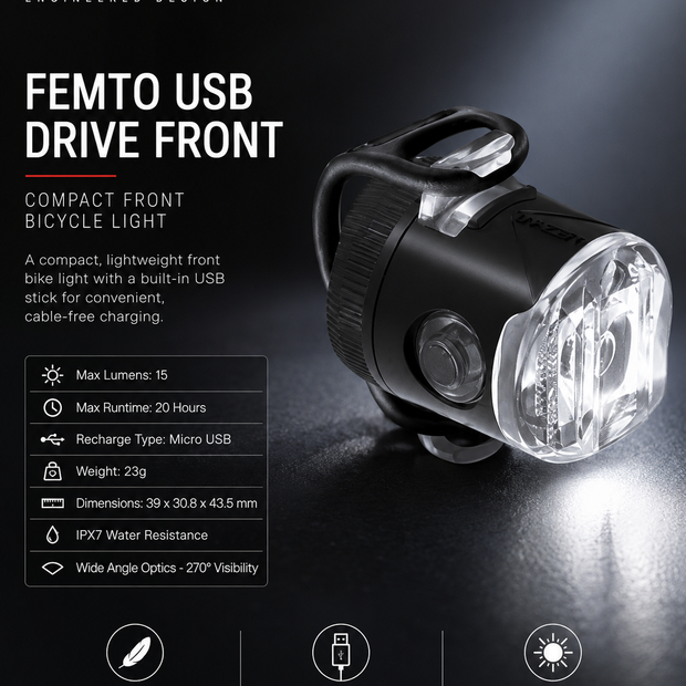 Lezyne Femto USB Drive Front Bicycle light