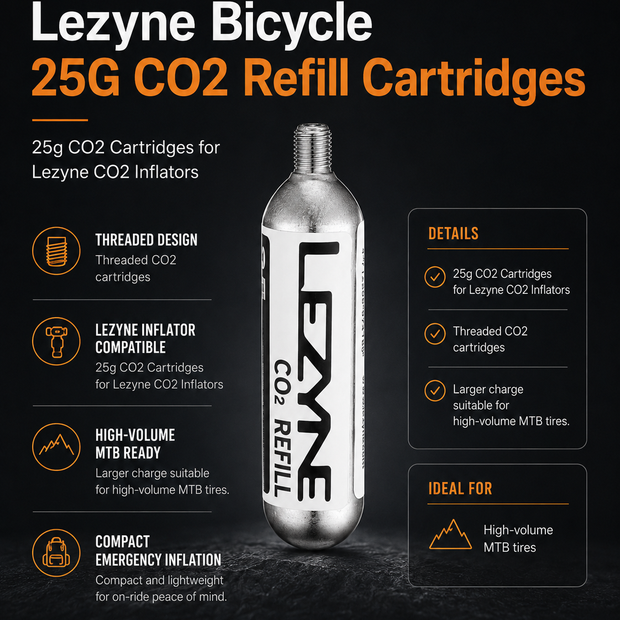Lezyne Bicycle 25G CO2 Refill Cartridges