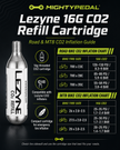 Lezyne Bicycle 16G CO2 Refill Cartridges