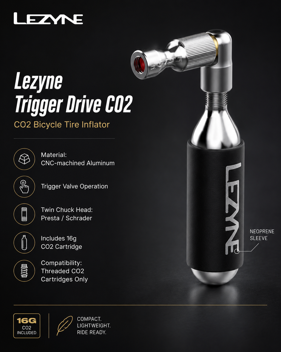 Lezyne Trigger Drive CO2 (With 16G CO2 Cartridge) Bicycle Pump