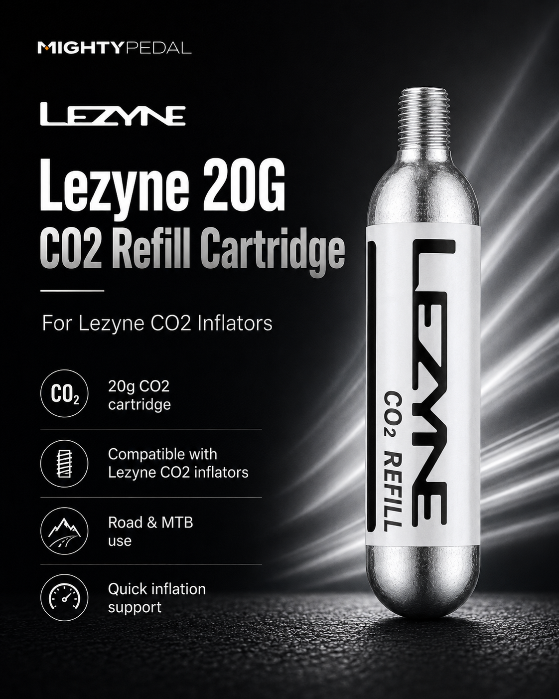Lezyne Bicycle 20G CO2 Refill Cartridges