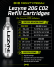 Lezyne Bicycle 20G CO2 Refill Cartridges