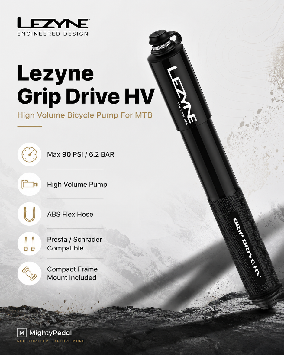 Lezyne Grip Drive HV, High Volume Bicycle Pump For MTB