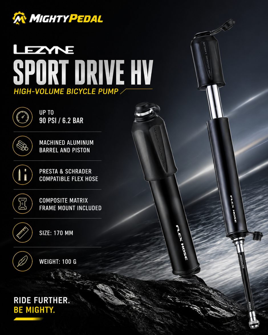 Lezyne Sport Drive HV, High Volume Bicycle Pump