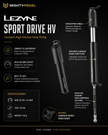 Lezyne Sport Drive HV, High Volume Bicycle Pump
