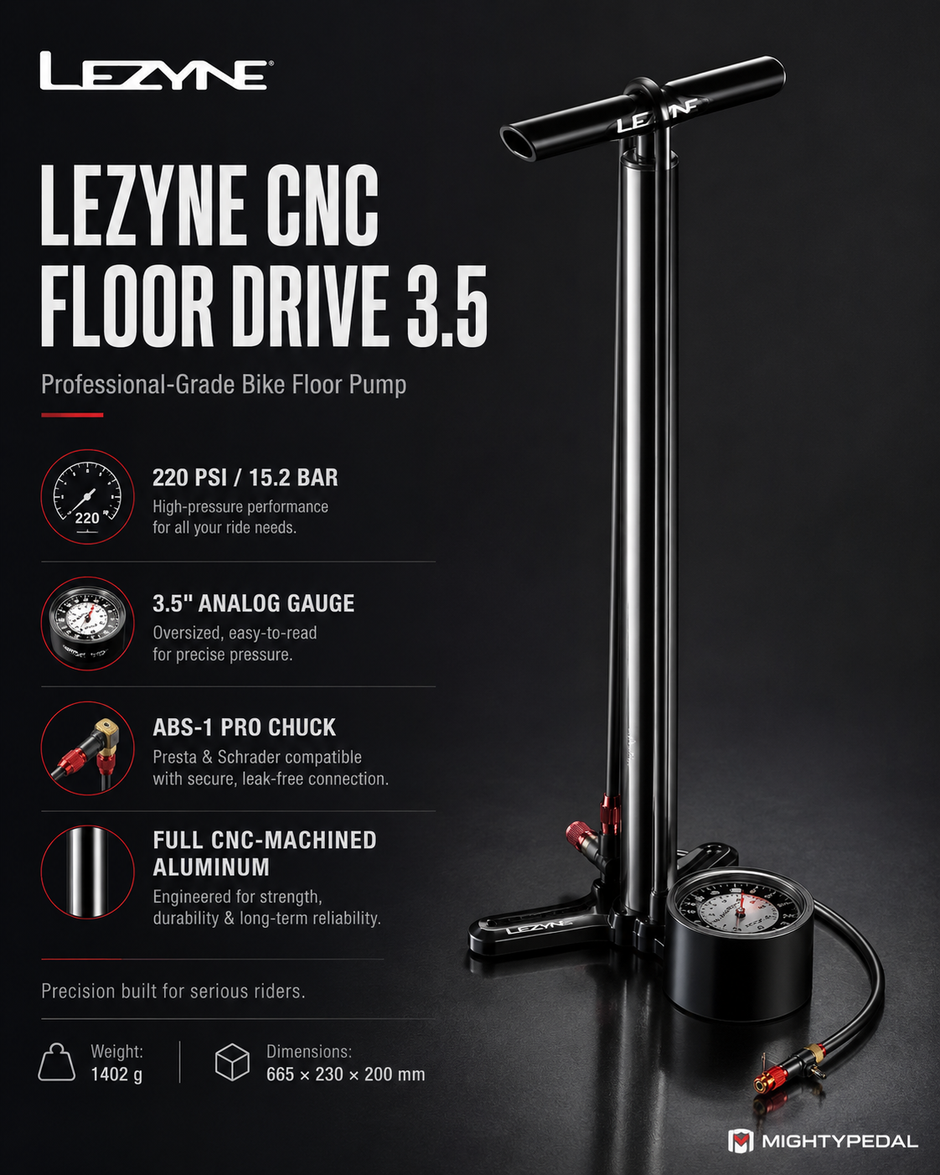 Lezyne CNC Floor Drive 3.5 Bicycle Pump