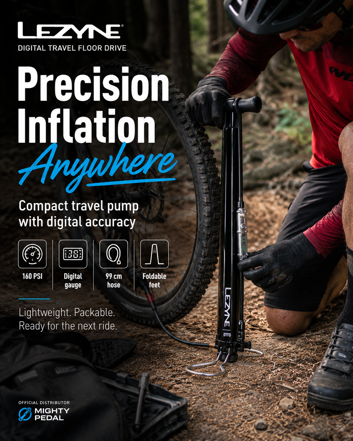 Lezyne Digital Travel Floor Drive Bicycle Pump