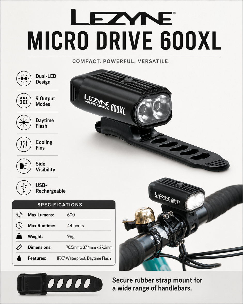 Lezyne Micro Drive 600XL Bicycle light
