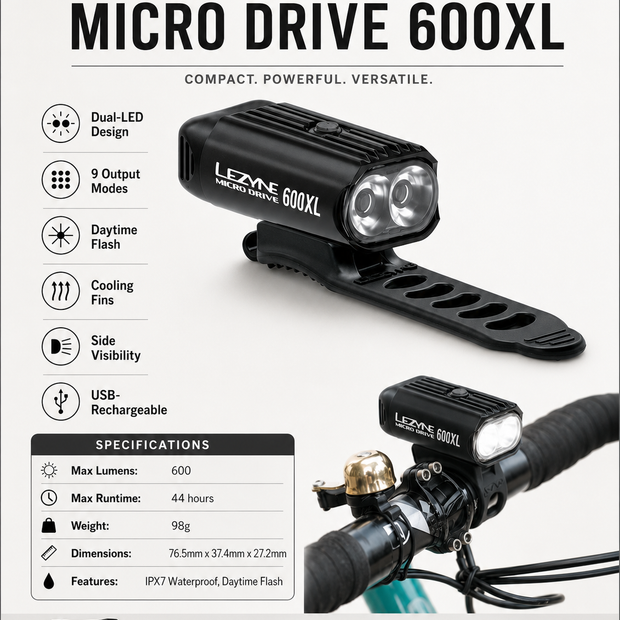 Lezyne Micro Drive 600XL Bicycle light