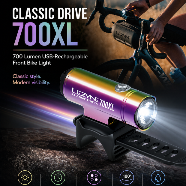 Lezyne Classic Drive 700XL Bicycle light (Neo Metallic)